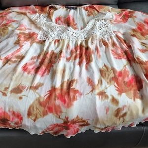 Women's beautiful sheer butterfly sleeve blouse with camisole